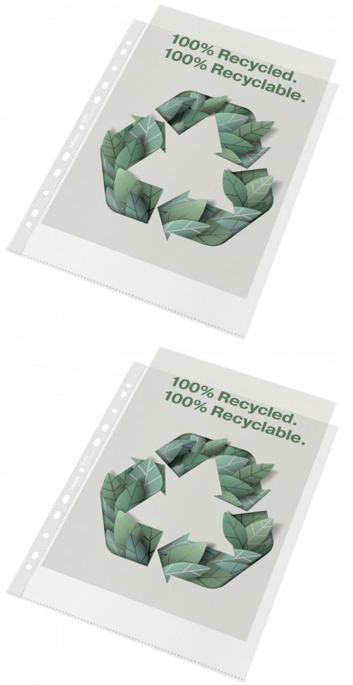 2x Koszulki groszkowe Esselte Recycle Premium, A4, 100μm, 50 sztuk, transparentny