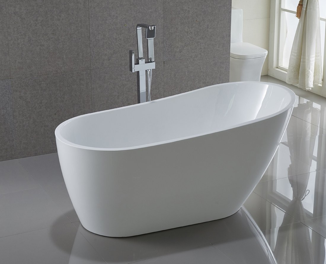 Aqualine Tisa wanna wolnostojąca 150x75 cm owalna akrylowa biała E1575