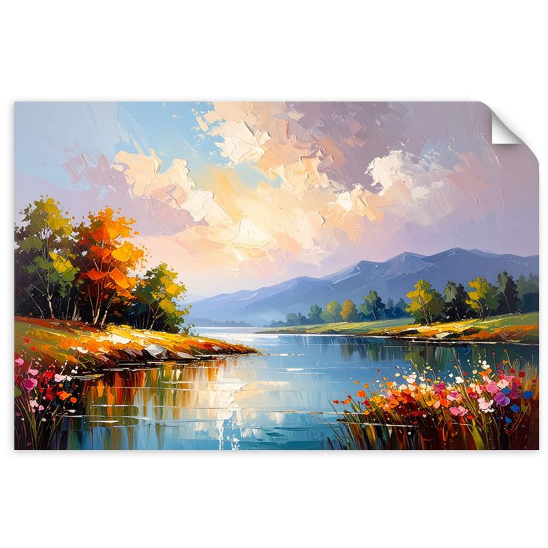 Naklejka samoprzylepna Feeby Rzeka Drzewa Krajobraz 30x20cm 1szt