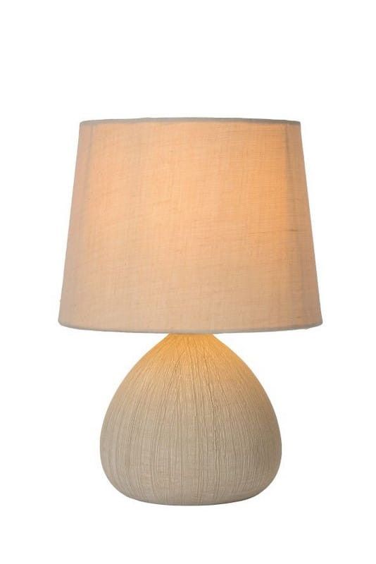 Lampka stołowa Lucide Ramzi beżowa 1 x E14 x 40W IP20 wym: 26 x 18 x 18 cm ceramika - 1 szt.