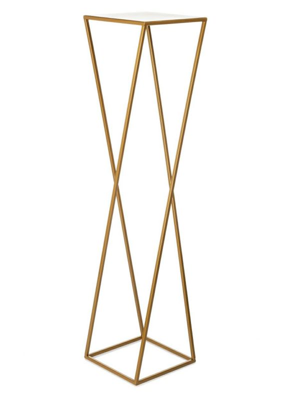 Kwietnik Stojący HowHomely Metalowy Złoty 24x100 cm