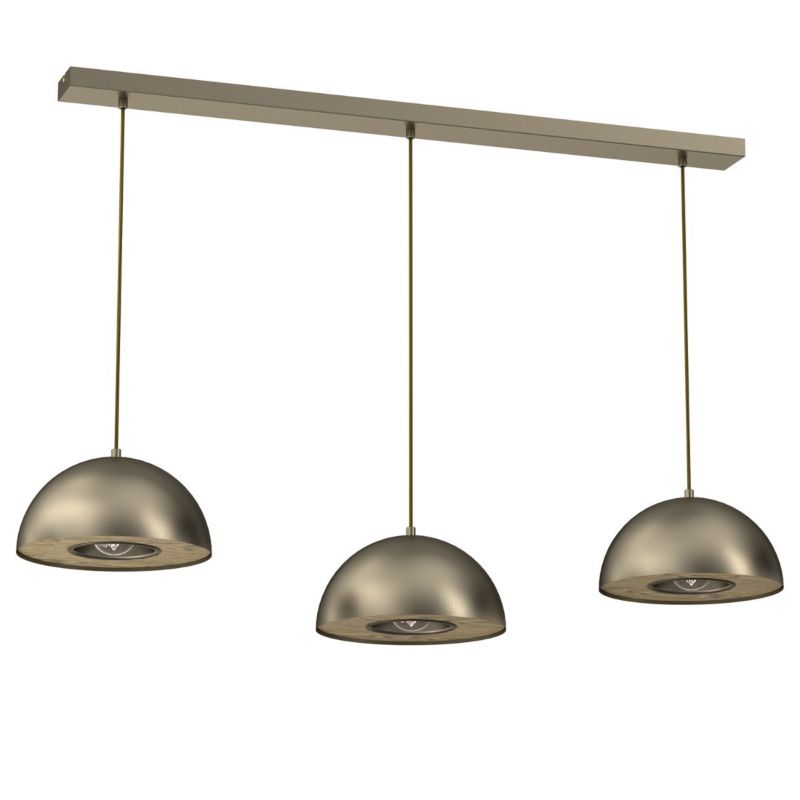 Lampa wisząca Luminex Elgund tytanowe złoto-ciemne drewno wym: 110 x 132 x 28 cm 3xE27 x 15W 1 szt.
