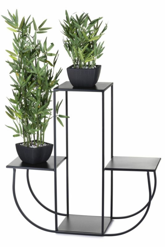 Kwietnik stojący HowHomely Metalowy Czarny 72x24x70 cm 1 szt.