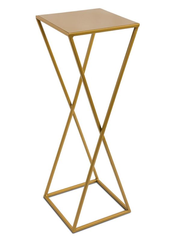 Kwietnik stojący Timber HowHomely Metalowy Złoty 24x70 cm 1 szt.