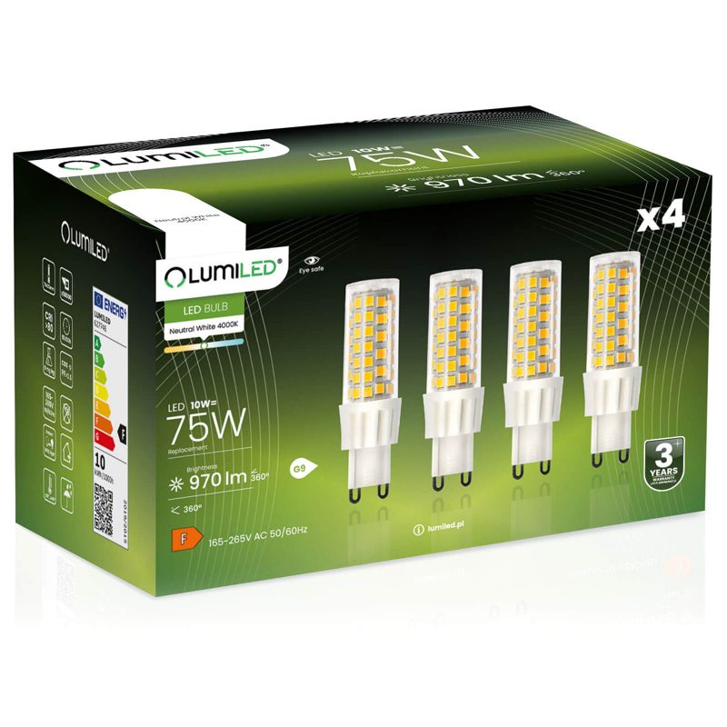 Żarówka LED LUMILED G9 10W 970lm 4000K 360st 4 szt.
