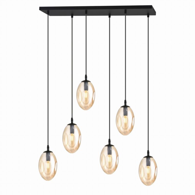Lampa sufitowa Emibig Astral czarno-miodowy wym: 100 x 70 x 20 cm 6xE14 x 10W 1 szt.
