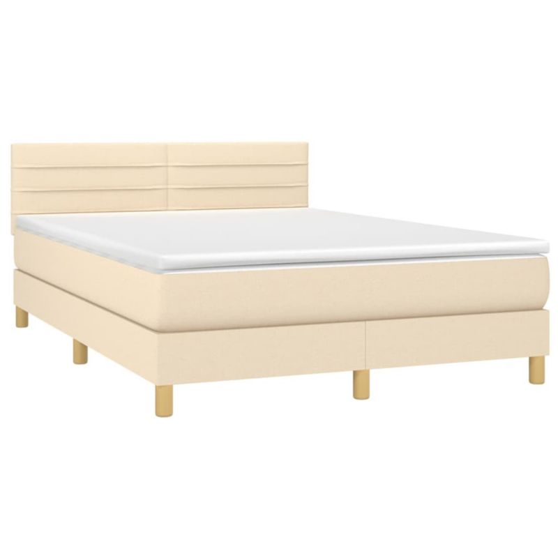 Łóżko kontynentalne WaszeMeble 140x190 cm kremowe WM-3133794 1 szt.