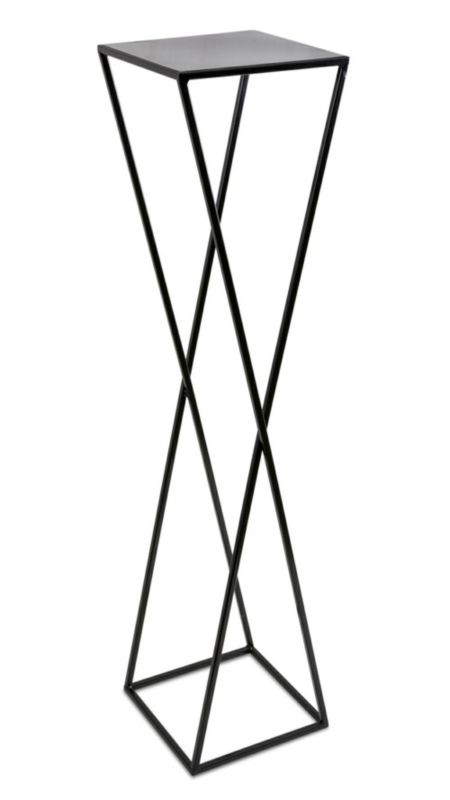 Kwietnik stojący Timber HowHomely Metalowy Czarny 24x100 cm 1 szt.