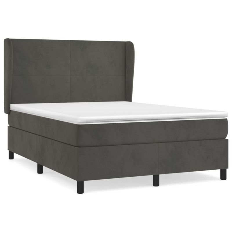 Łóżko kontynentalne WaszeMeble 140x190 cm ciemnoszara WM-3129088 1 szt.