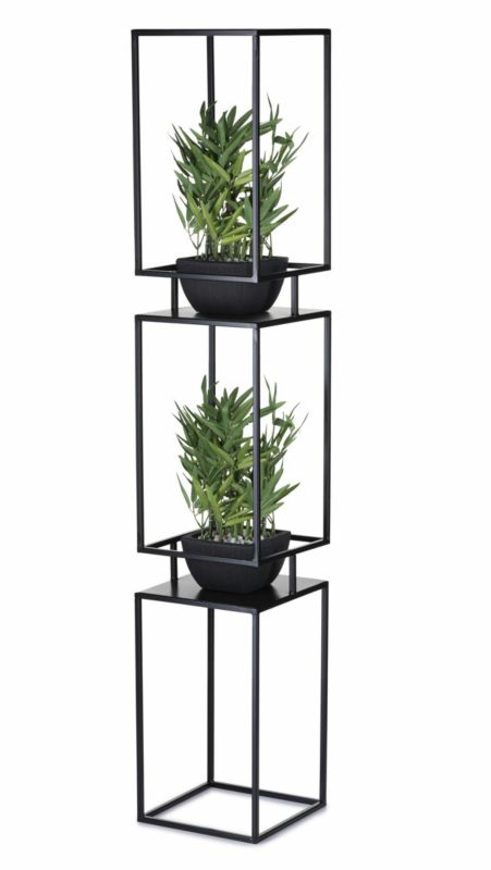 Kwietnik stojący HowHomely Metalowy Czarny 24x134 cm 1 szt.