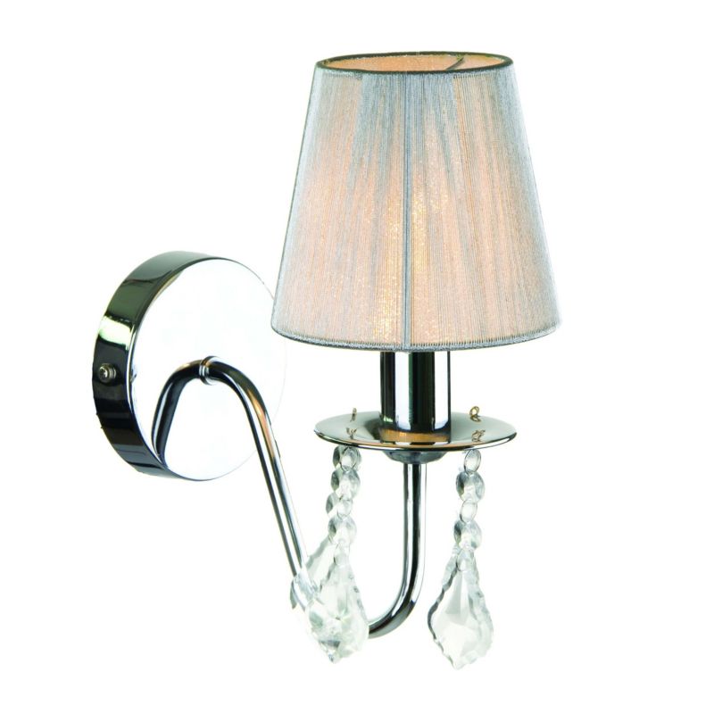 Kinkiet ścienny Light Prestige Mona chromowany srebrny-przezroczysty 1 x E14 x 40W IP20 wym: 24 x 20 cm - 1 szt.