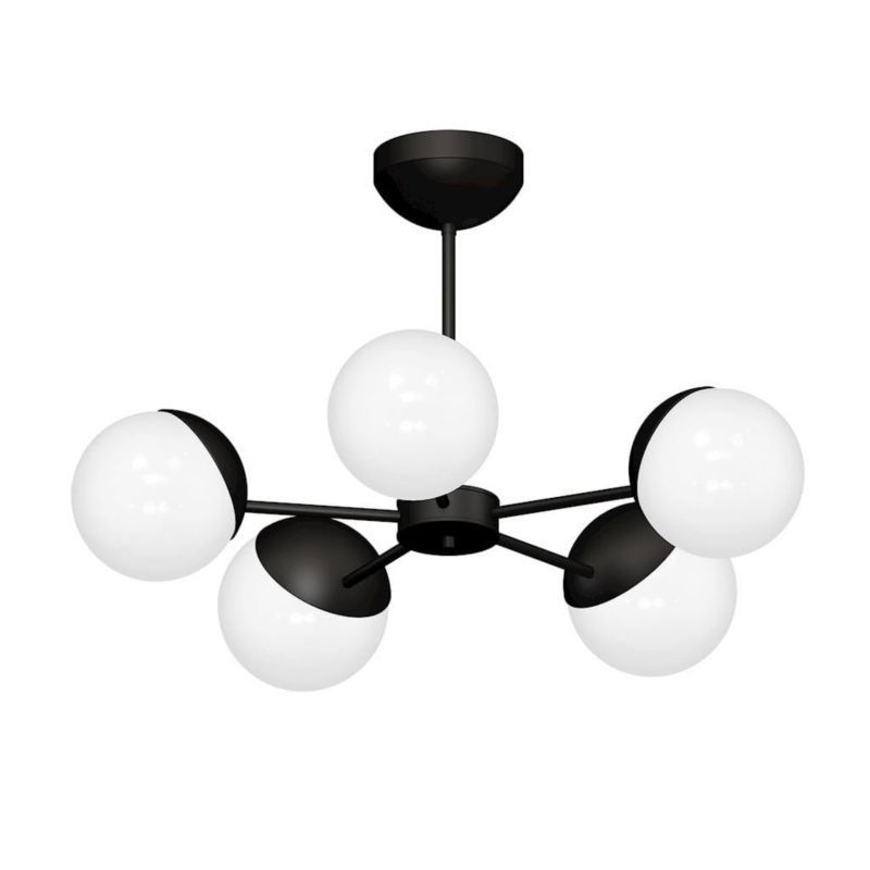 Lampa sufitowa wisząca Milagro Sfera czarno-biała wym: 42 x 60 x 60 cm 5xE14 x 40W 1 szt.