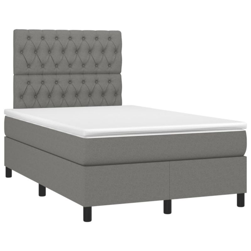 Łóżko kontynentalne WaszeMeble 120x190 cm ciemnoszare WM-3269903 1 szt.