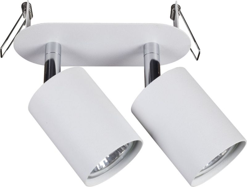 Oprawa sufitowa wpuszczana Nowodvorski Lighting Eye biała chromowana ruchoma 2 x GU10 x 10W IP20 wym: 15 x 7 cm Listwa - 1 szt.
