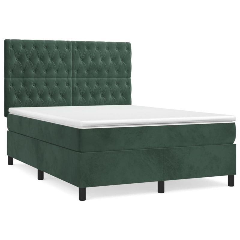 Łóżko kontynentalne WaszeMeble 140x190 cm zielone WM-3143202 1 szt.
