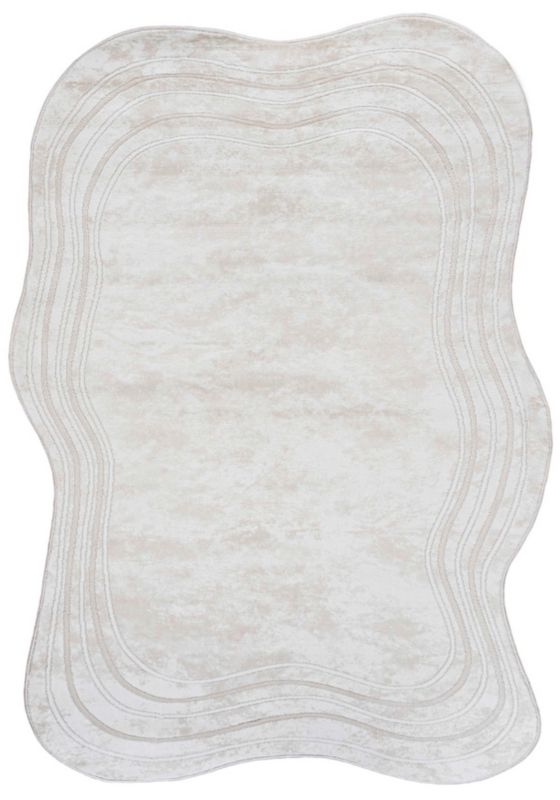 Dywan Wewnętrzny SILA LUX Owalny Mazovia 140 x 200 cm Biały Motyw Abstrakcyjny 1 szt.