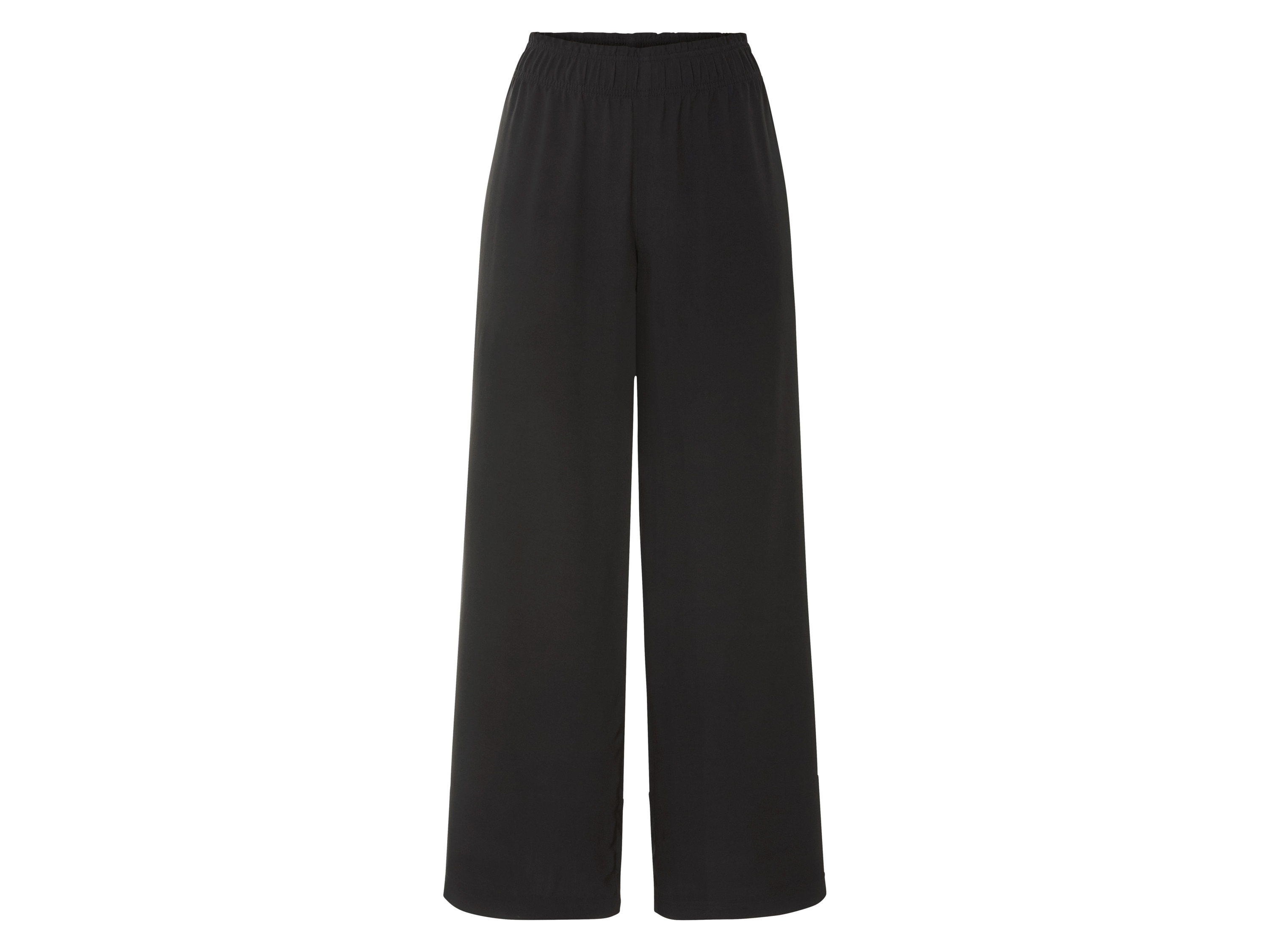 esmara Spodnie wide leg damskie z wiskozy, Czarny, S(36/38), Miękka gumka w pasie, Długie nogawki, Oeko-Tex Standard 100