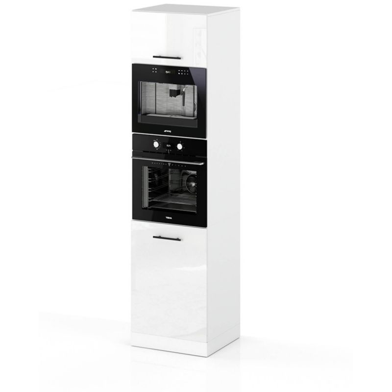 Szafka Kuchenna Hurtownia-Mebli Stojąca Do zabudowy piekarnika S60M sPremium 60cm Biały Mat Biały Połysk 60x58x211 cm 1szt.