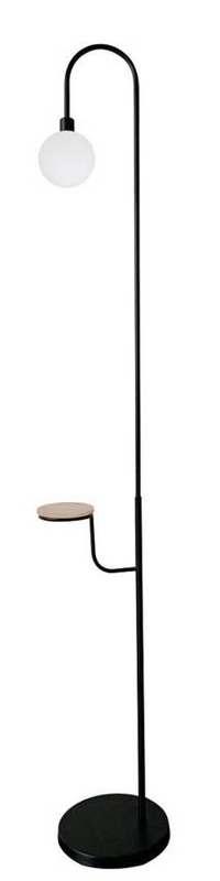 Lampa podłogowa Vanity czarna z półką 173cm
