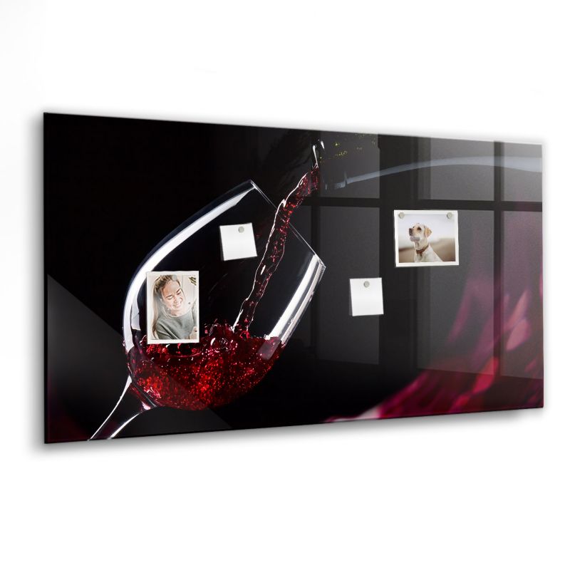 Szklana tablica magnetyczna Wallfluent 120x60 cm Wino Biały marker 1 szt.