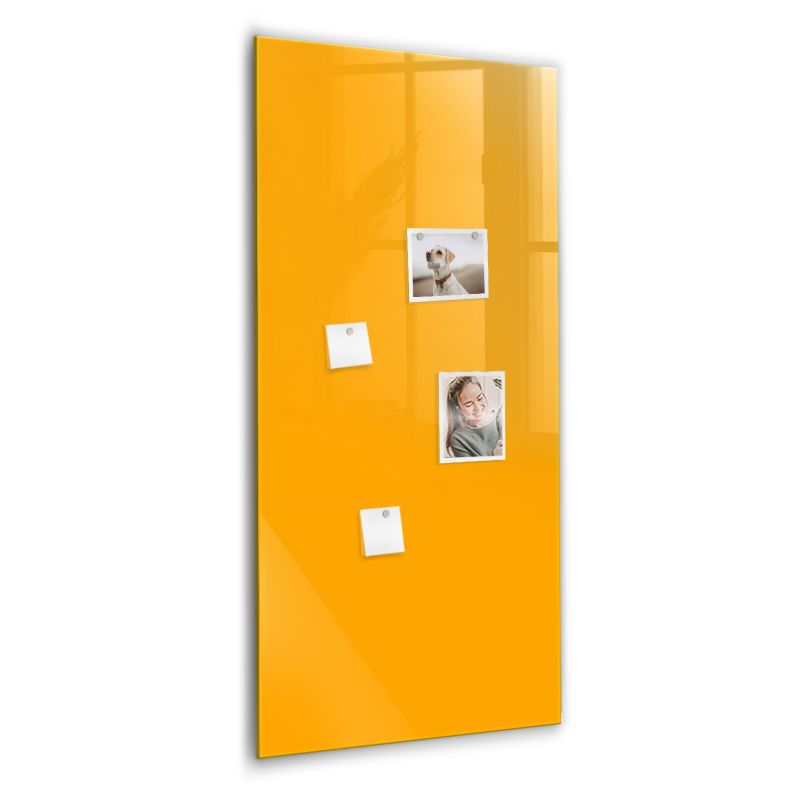 Szklana tablica magnetyczna Wallfluent 60x120 cm Kolor złoto-żółty Czarny marker 1 szt.
