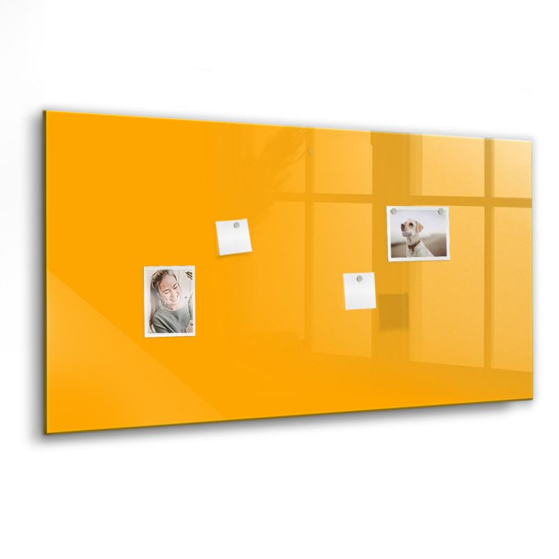 Szklana tablica magnetyczna Wallfluent 120x60 cm Kolor złoto-żółty Czarny marker 1 szt.