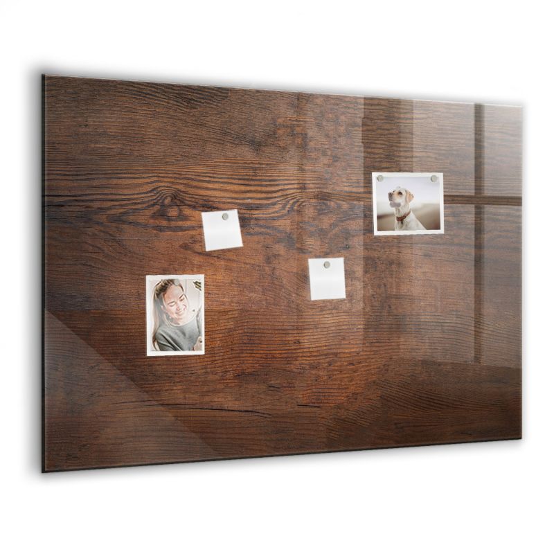 Szklana tablica magnetyczna z białym markerem Wallfluent 100x70 cm Stare drewno 1 szt.