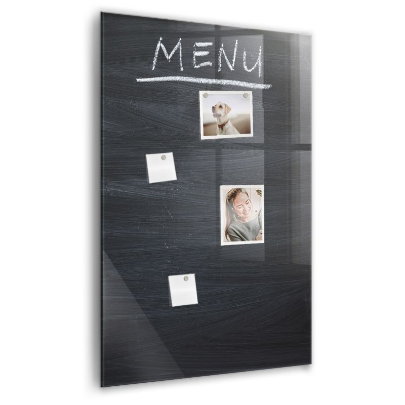 Szklana tablica magnetyczna Wallfluent 60x90 cm Tablica z menu Biały marker 1 szt.