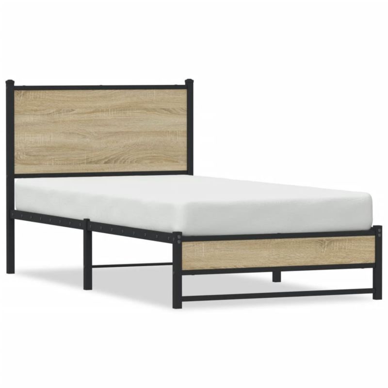 Łóżko metalowe WaszeMeble 80x200 cm dąb sonoma WM-4007877 1 szt.