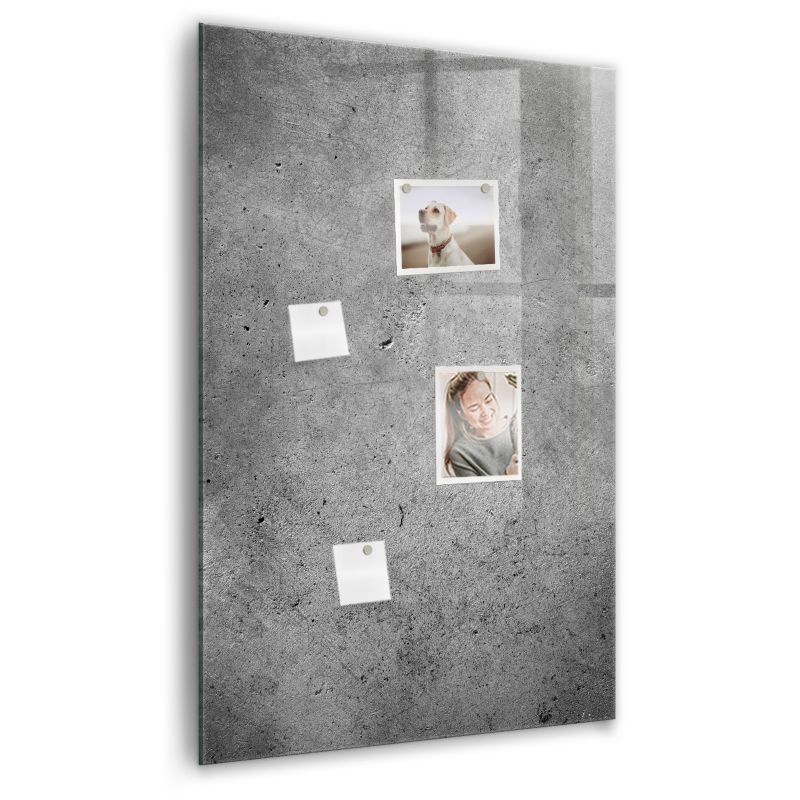 Szklana tablica magnetyczna Wallfluent 60x90 cm Beton Biały marker 1 szt.