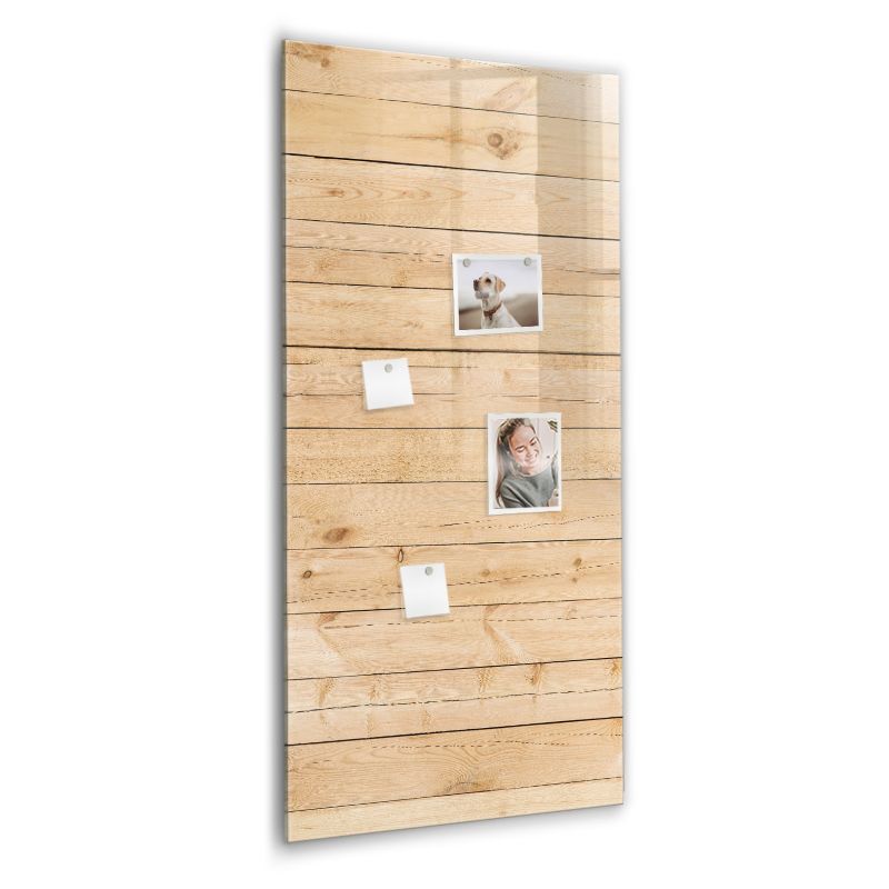 Szklana tablica magnetyczna Wallfluent 60x120 cm Jasne deski Czarny marker 1 szt.