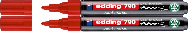 2x Marker olejowy edding e-790 PCR,okrągła, 2-3 mm, czerwony
