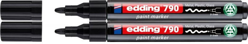 2x Marker olejowy edding e-790 PCR, okrągła, 2-3 mm, czarny