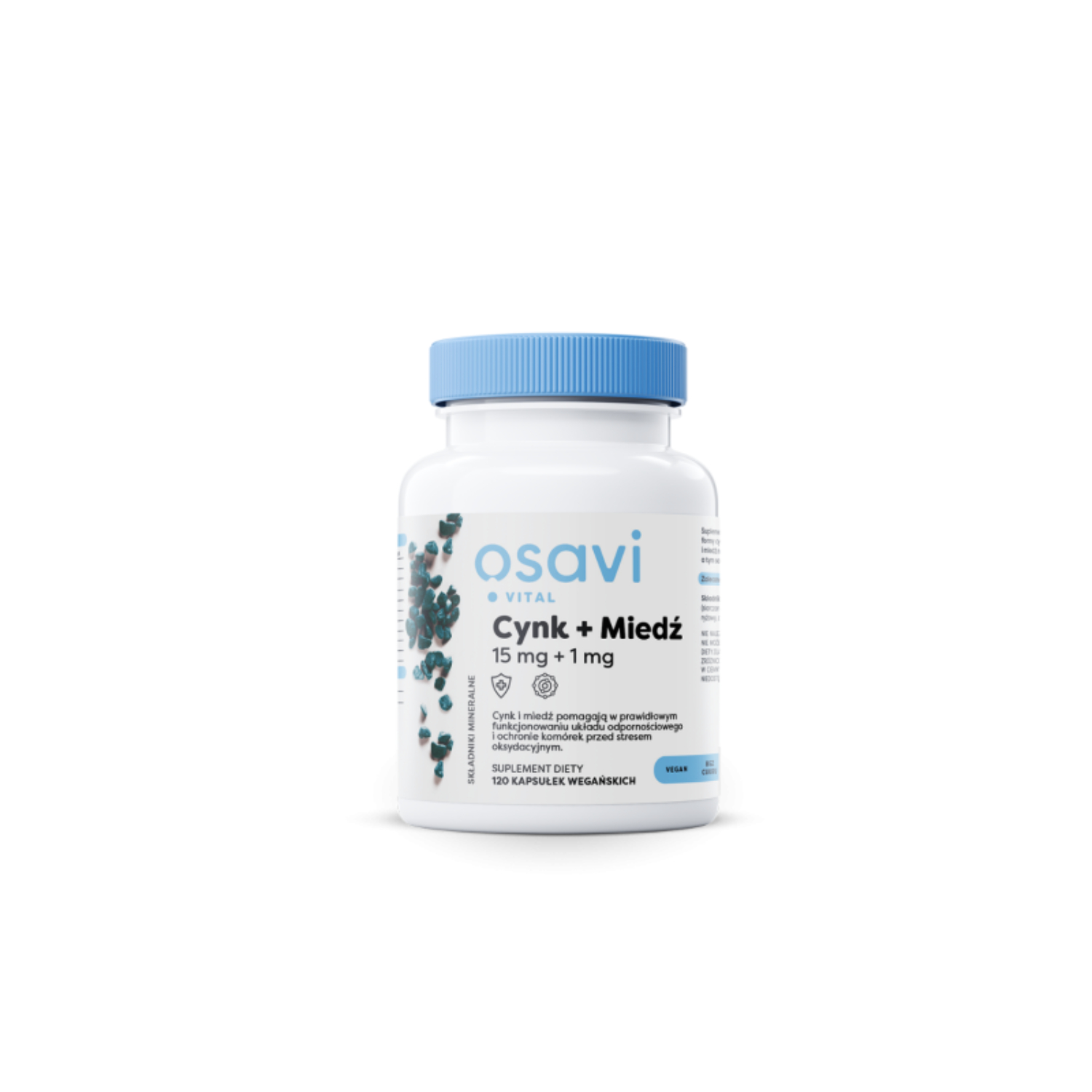 Osavi cynk + miedź (15 mg+1 mg), 120 kapsułek