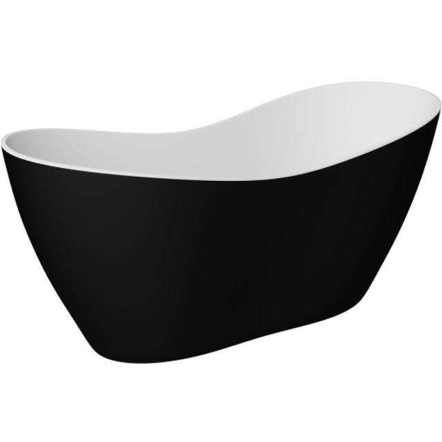 BESCO Wanna wolnostojąca VIYA B&W 170x72 korek klik-klak czarny #