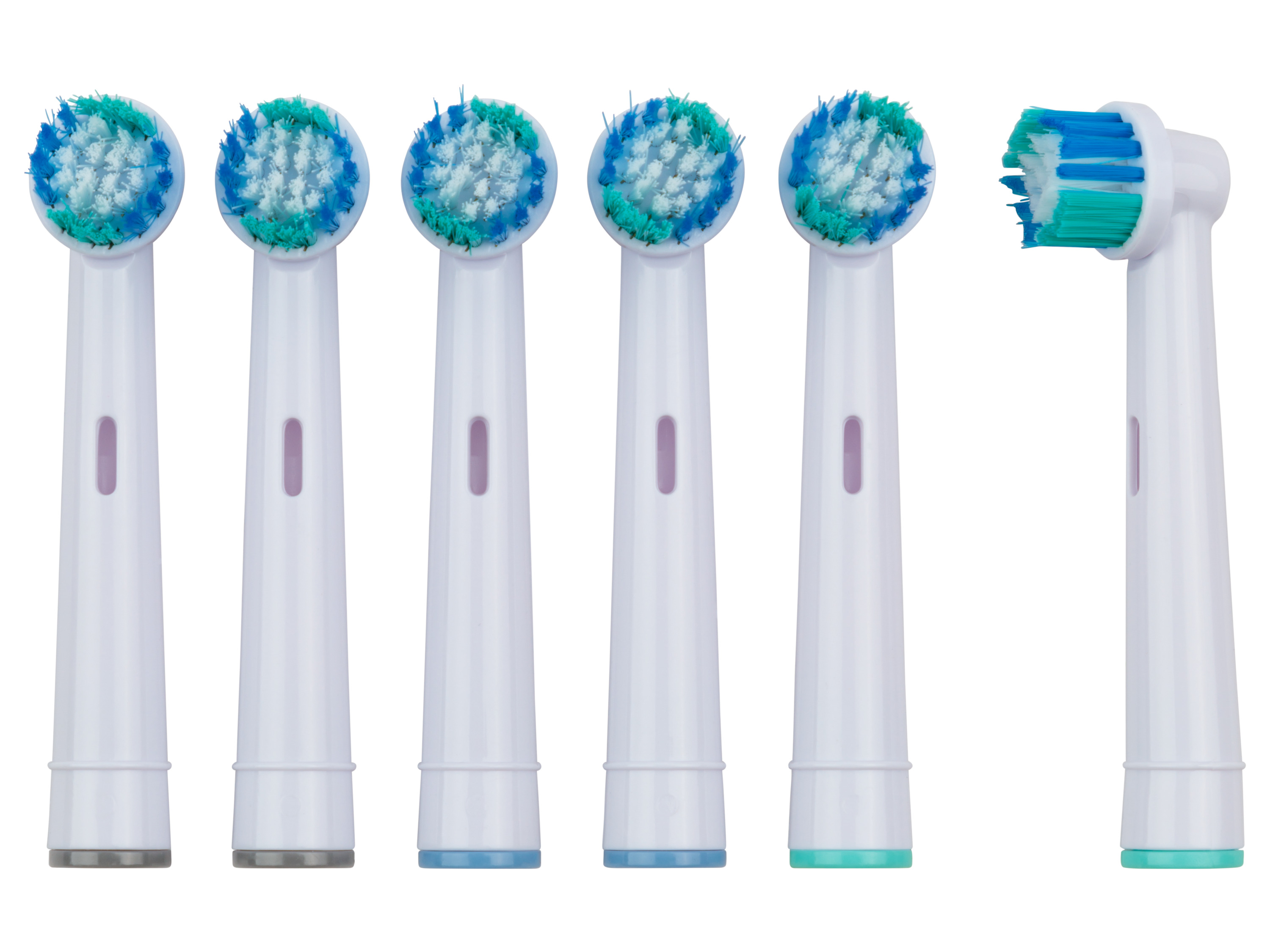 nevadent Wymienne końcówki do szczoteczki elektrycznej, 6 sztuk, pasujące do Oral-B, z kolorowym oznaczeniem, wysokiej jakości włosie