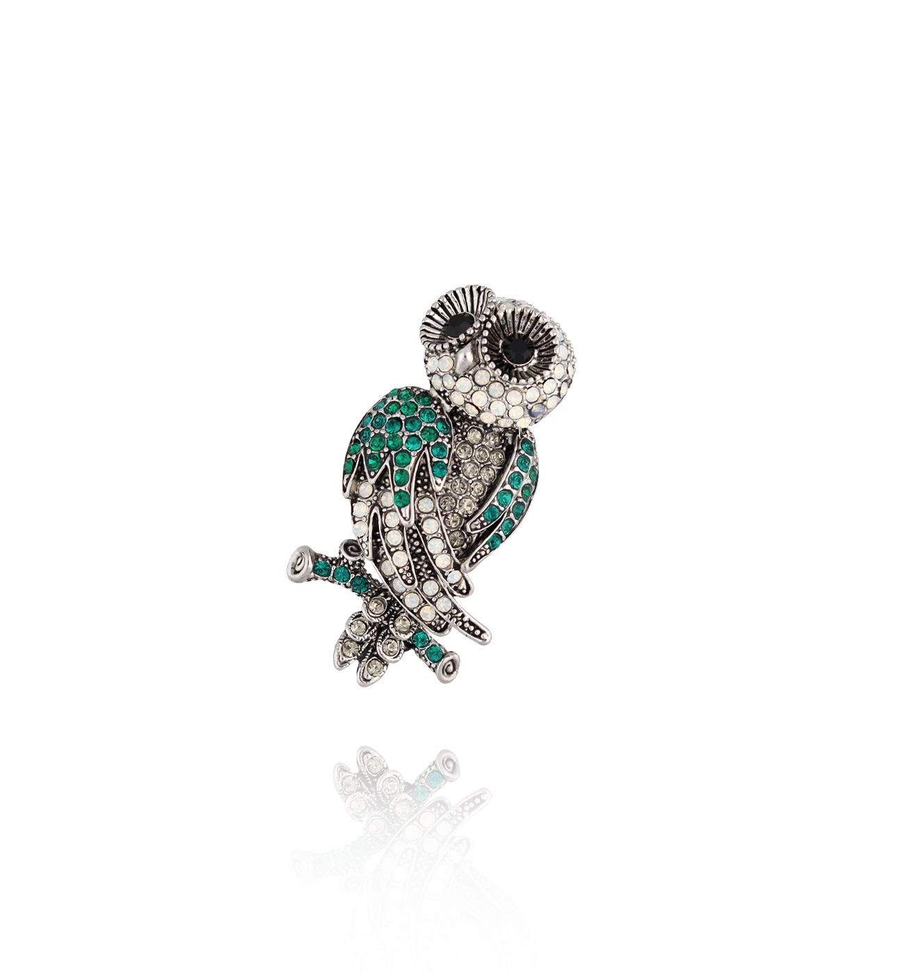 Broszka z sową Green Owl BRSS0116 - By Dziubeka