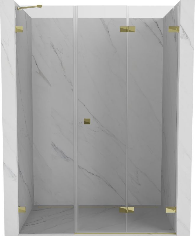 Drzwi prysznicowe składane Mexen Lunar-F transparent złote 145x200 cm 836S-145-050-50-00-P 1 szt.