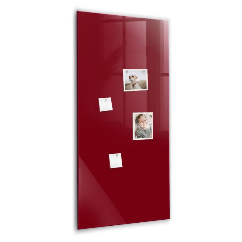 Szklana tablica magnetyczna Wallfluent 60x120 cm Kolor burgundowy Biały marker 1 szt.