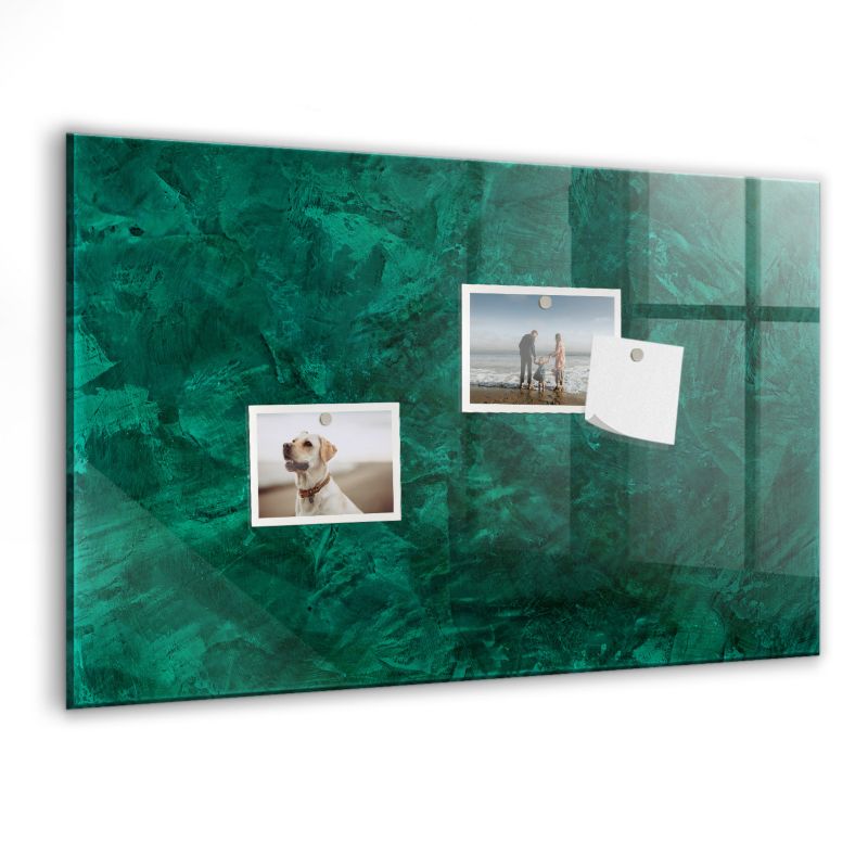 Szklana tablica magnetyczna Wallfluent 60x40 cm Szmaragdowa ściana Biały marker 1 szt.