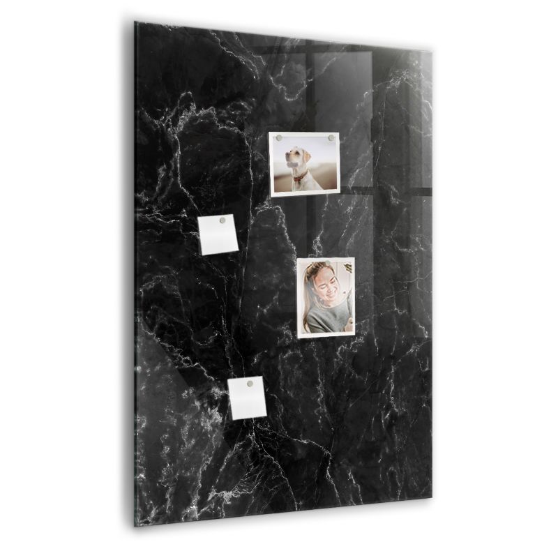 Szklana tablica magnetyczna z białym markerem Wallfluent 70x100 cm Ciemny marmur 1 szt.