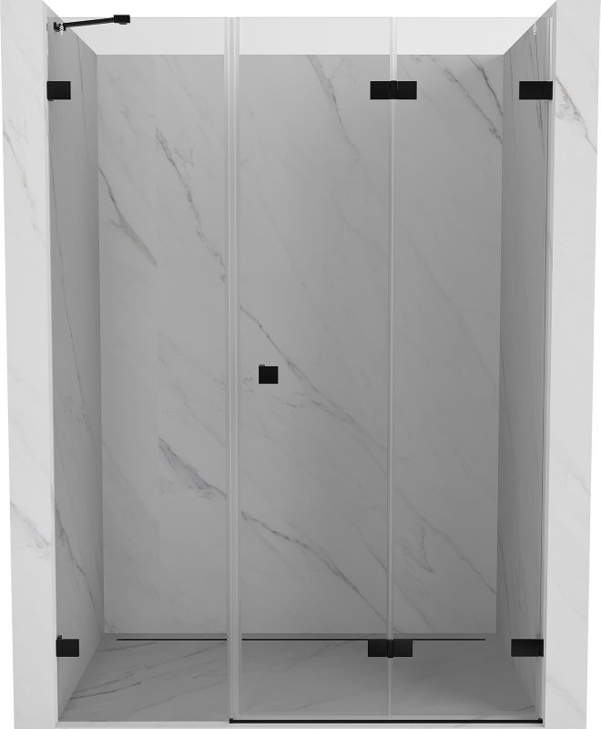 Drzwi prysznicowe składane Mexen Lunar-F czarne 140x200 cm 1 szt.