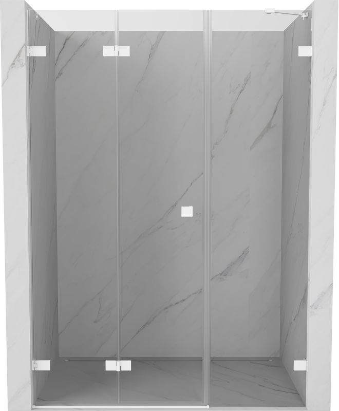 Drzwi prysznicowe składane Mexen Lunar-F białe 150x200 cm 1 szt.