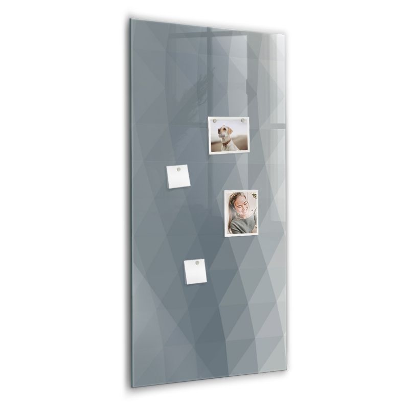 Szklana tablica magnetyczna Wallfluent 60x120 cm Szare fale abstrakcja Czarny marker 1 szt.
