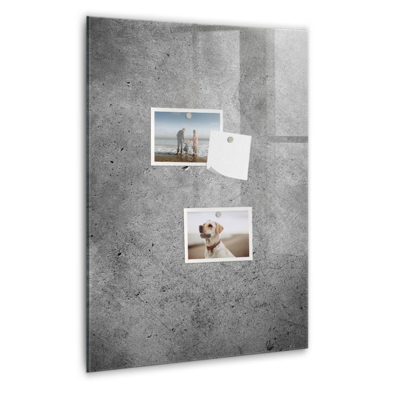 Szklana tablica magnetyczna Wallfluent 40x60 cm Beton Biały marker 1 szt.