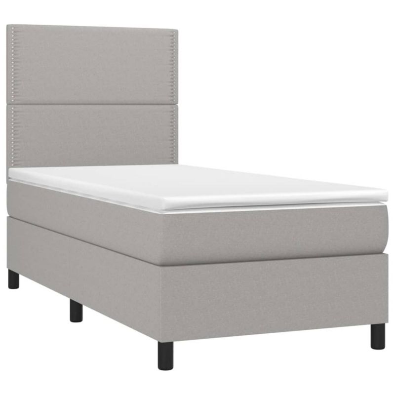 Łóżko kontynentalne WaszeMeble 100x200 cm jasnoszare WM-3134773 1 szt.