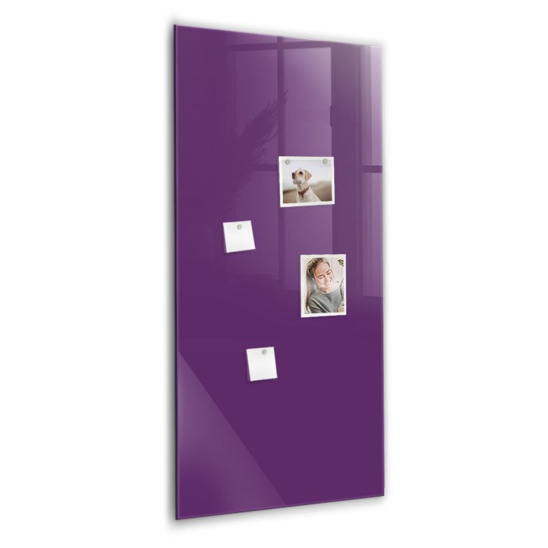 Szklana tablica magnetyczna Wallfluent 60x120 cm Kolor fioletowy Biały marker 1 szt.