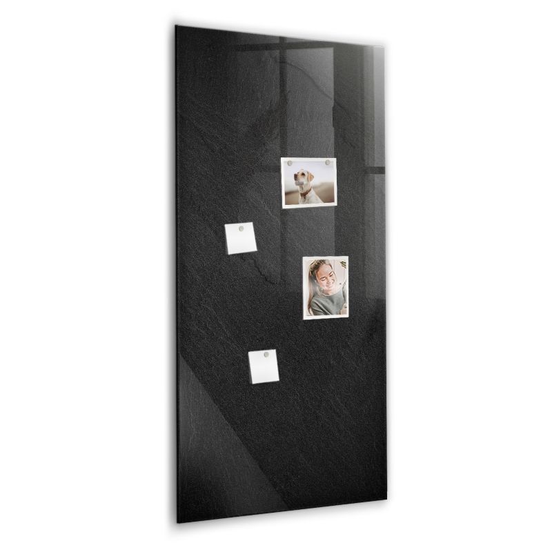 Szklana tablica magnetyczna Wallfluent 60x120 cm Ciemna skała Biały marker 1 szt.