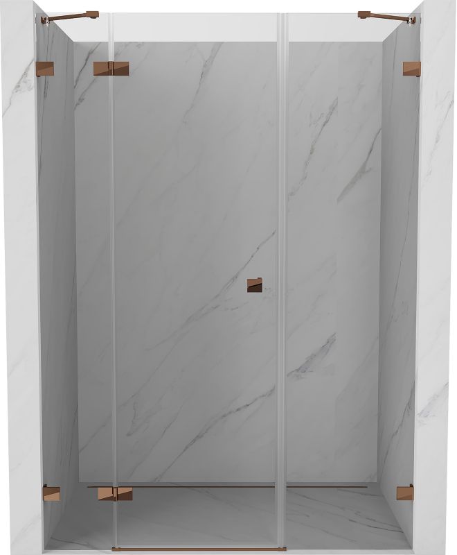 Drzwi prysznicowe uchylne Mexen Lunar różowe złoto 140x200 cm 834S-140-050-60-00-L 1 szt.