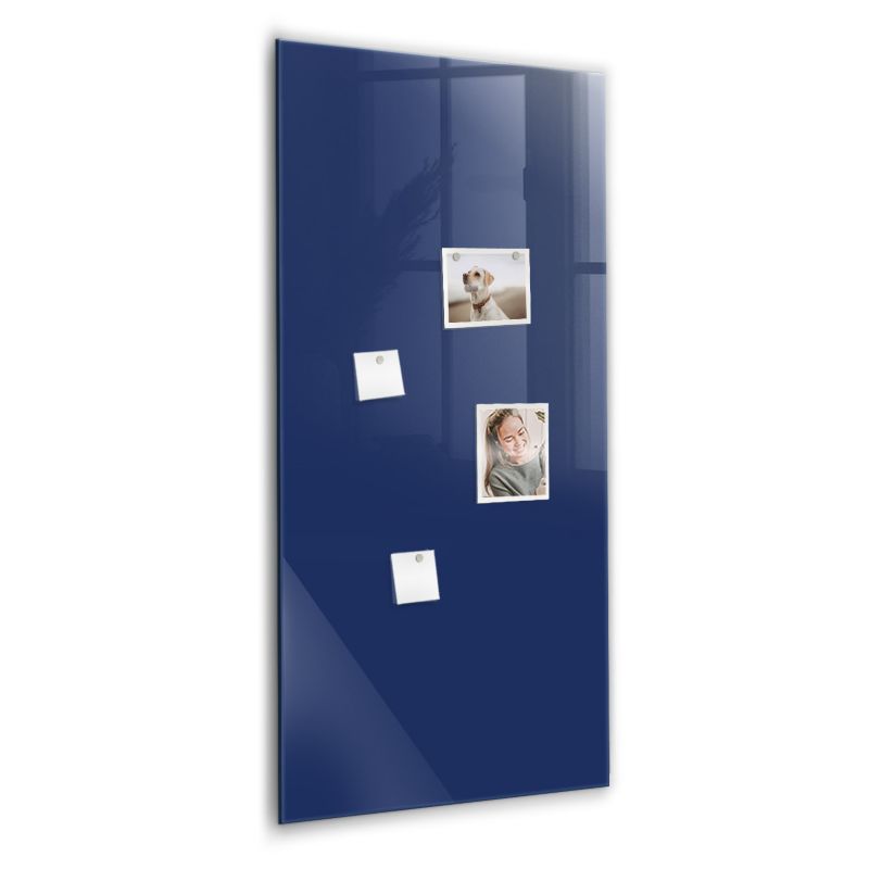 Szklana tablica magnetyczna Wallfluent 60x120 cm Kolor granatowy Biały marker 1 szt.